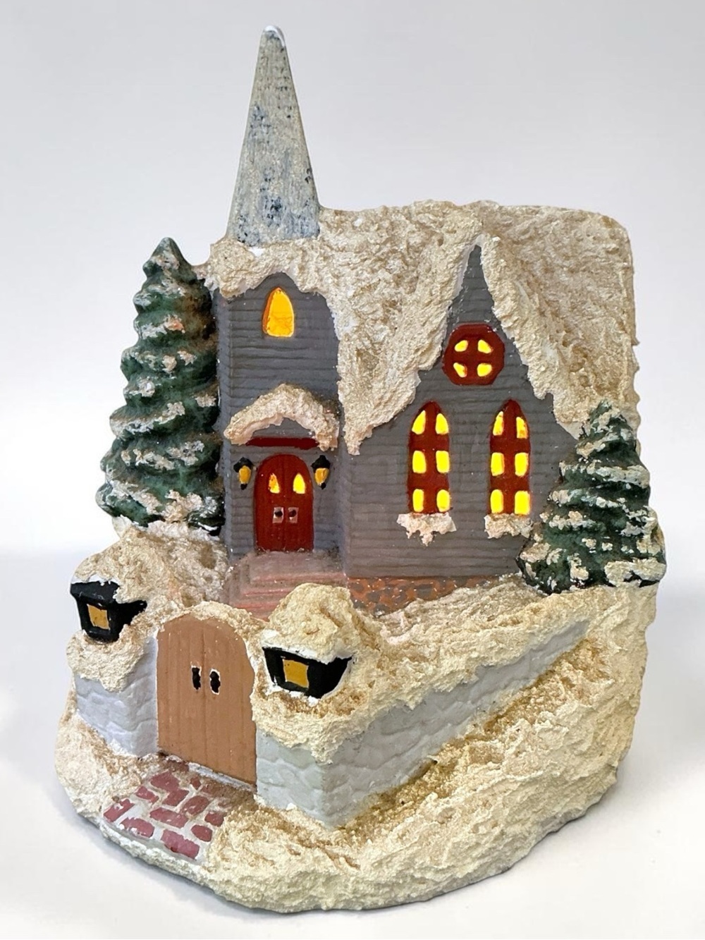 Tampa Bay Mold Co Lighted Church Winter Village Artist signed Collectible 1998